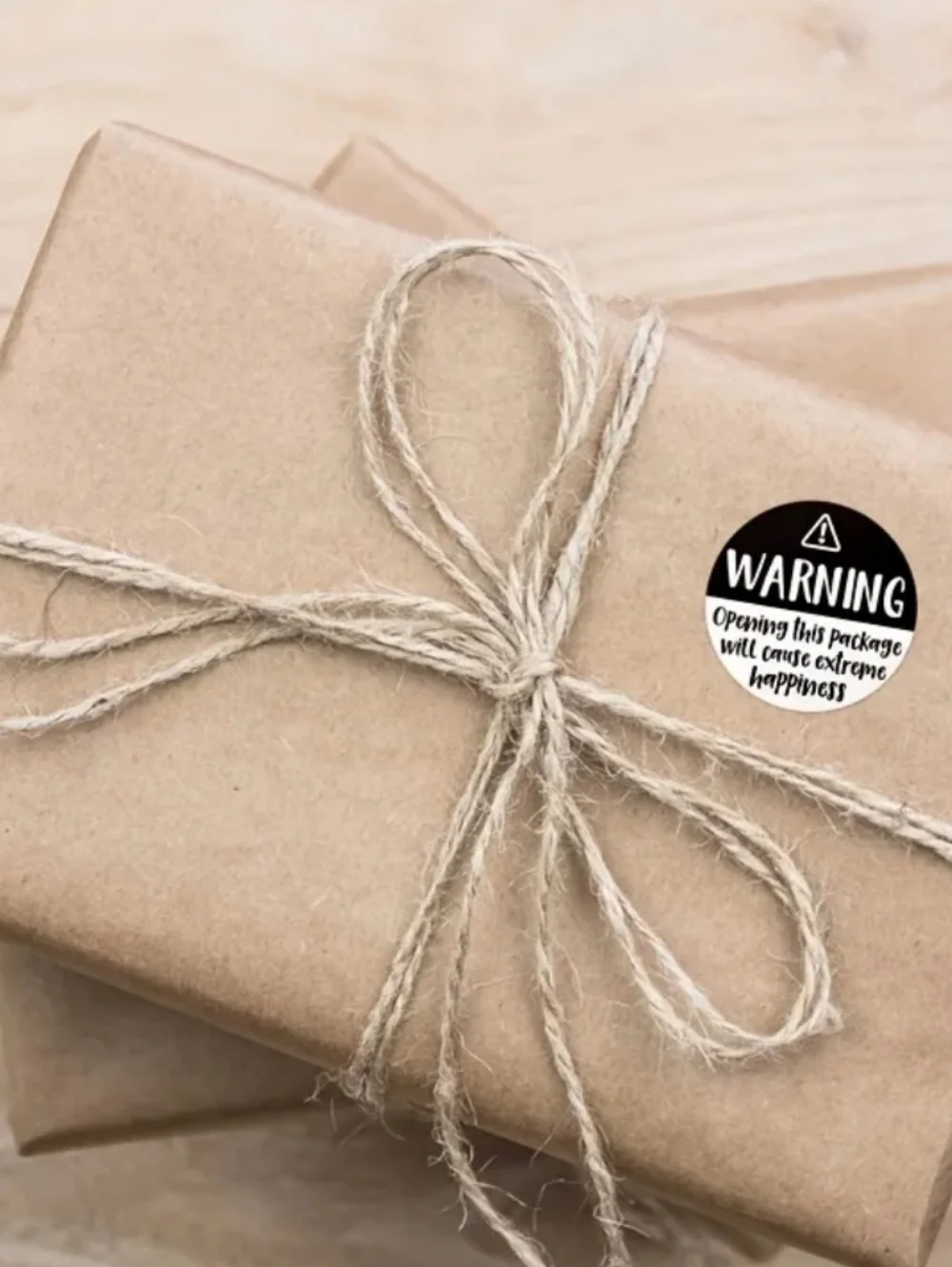 500ct. Warning Waterproof- Black & White Round Stickers/3 Random Polymailers 1
